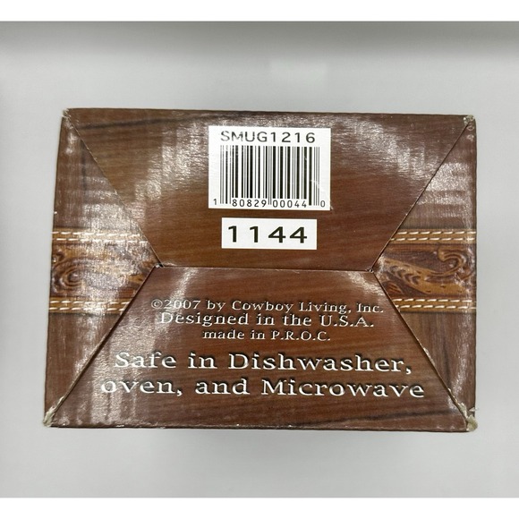 Cowboy Living FARMER Mug Coffee Cup 16 oz Rustic Stoneware NEW - Picture 6 of 6